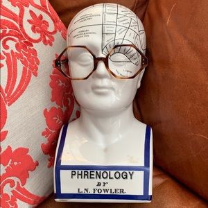 Vtg tortoise shell look octagon shape glass frame